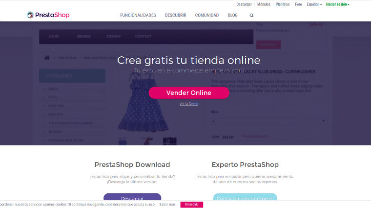 Después de instalar Prestashop